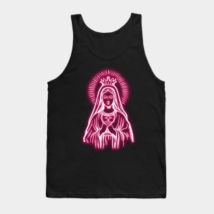 Light Pink Neon Virgin Mary Tank Top